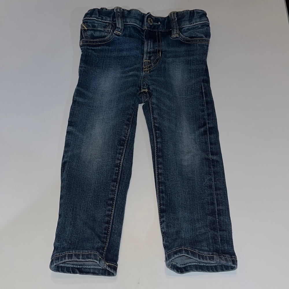 Gap 1969 Baby Skinny Jeans Sz 18-24 Months Medium Wash‎ Stretch Adjustable Waist